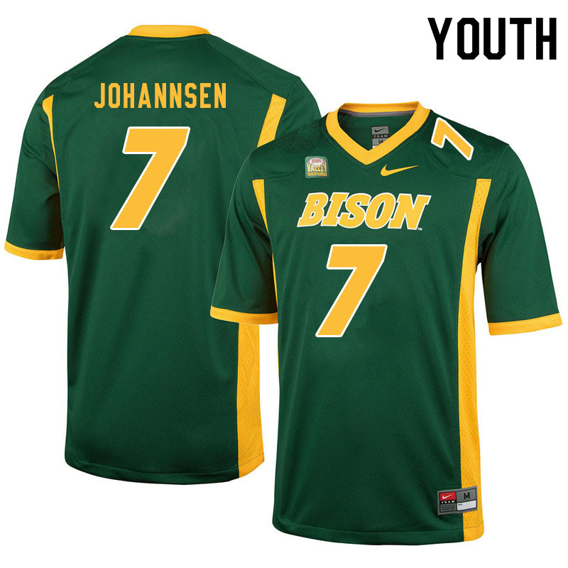 Youth #7 Jayden Johannsen North Dakota State Bison College Football Jerseys Sale-Green - Click Image to Close